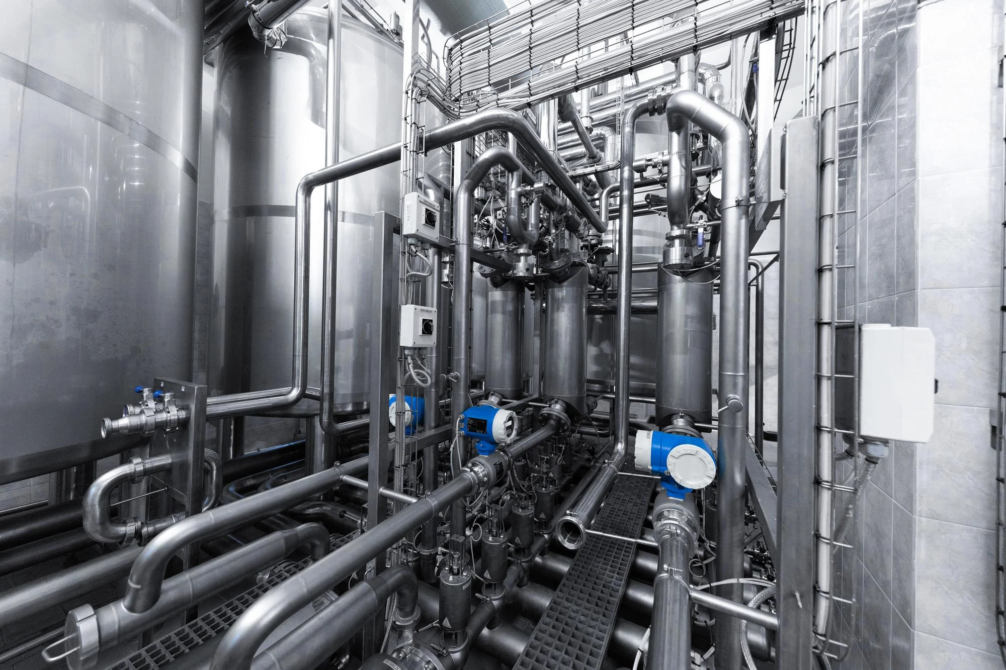 Industrial wastewater treatment pipes and processing equipment at permitted disposal facility