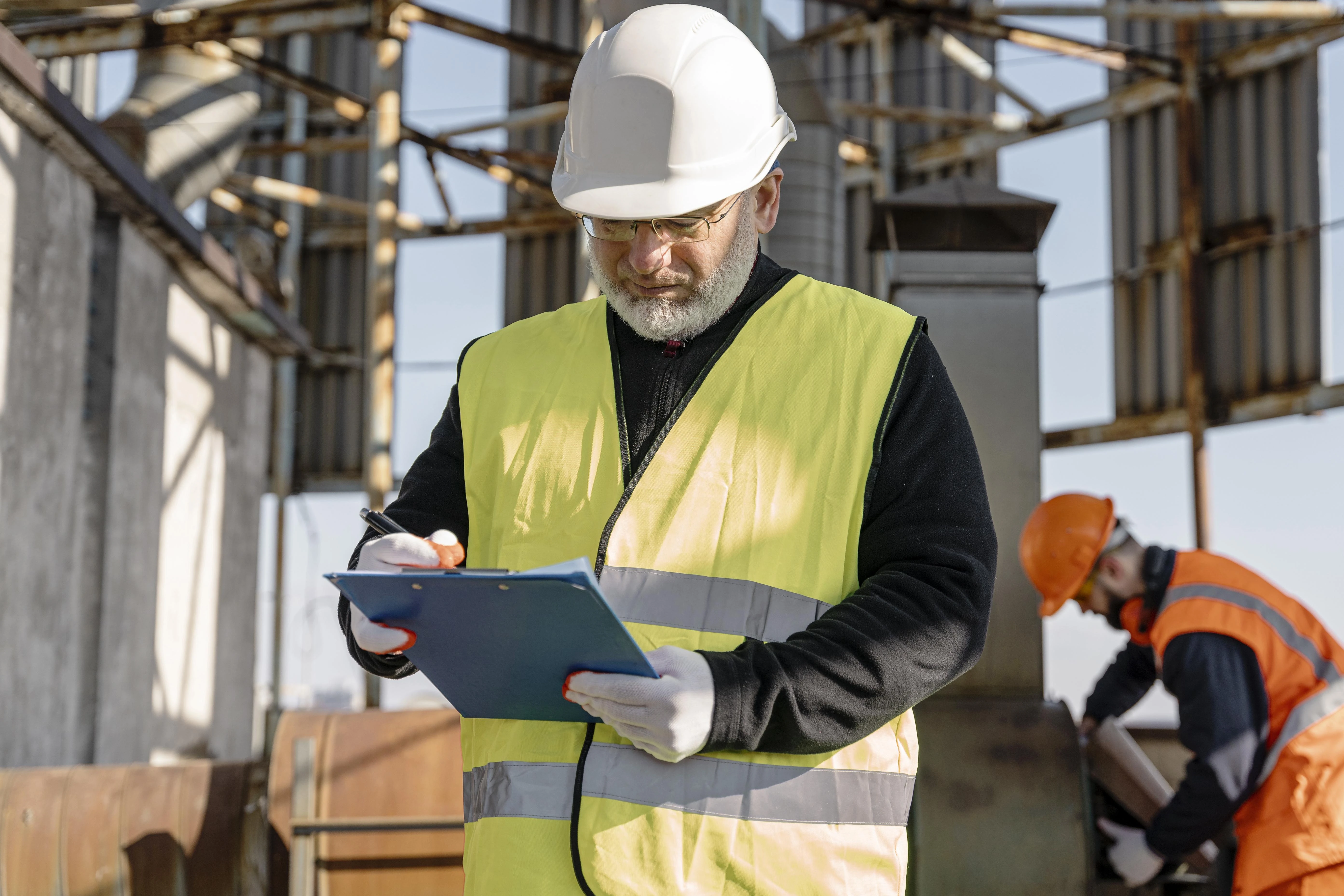 Ameritank on-site supervisor conducting facility inspection at Houston Ship Channel terminal