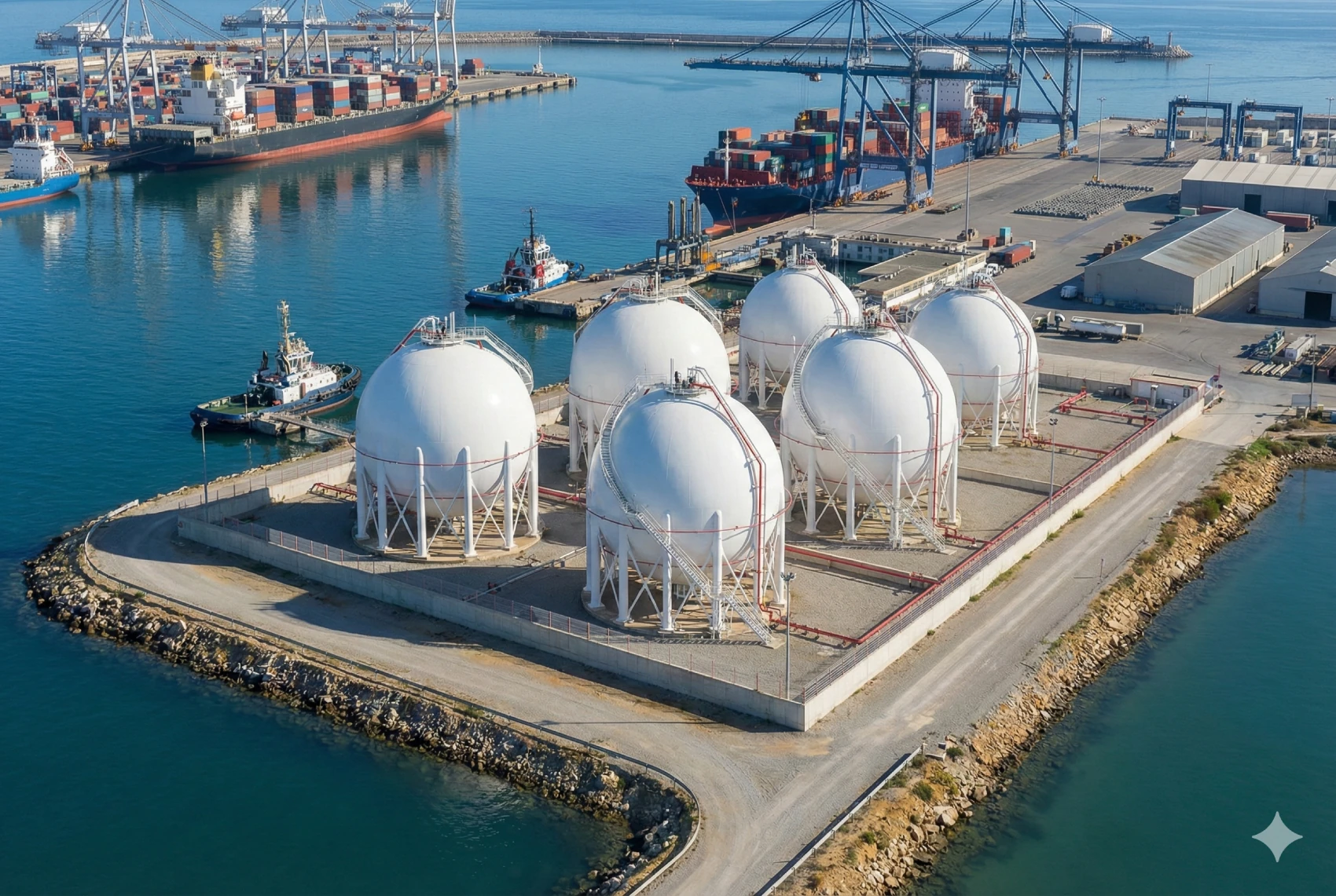 Ameritank Houston Ship Channel terminal aerial view with barge dock and rail infrastructure